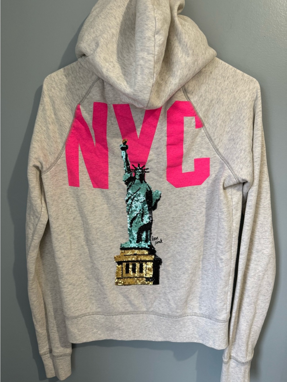 Victoria's Secret Pink NYC Statue of Liberty full zip hoodie small